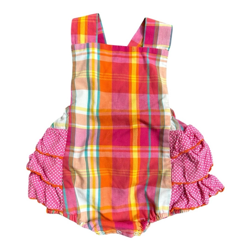 Sage & Lilly plaid bubble romper 18 months